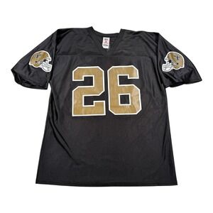 New Orleans Saints Jersey Mens Large Black Gold NFL Football Deuce McAllister